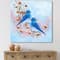 Designart - Two Blue Birds Sitting On A Branch With Berries - Traditional Canvas Wall Art Print